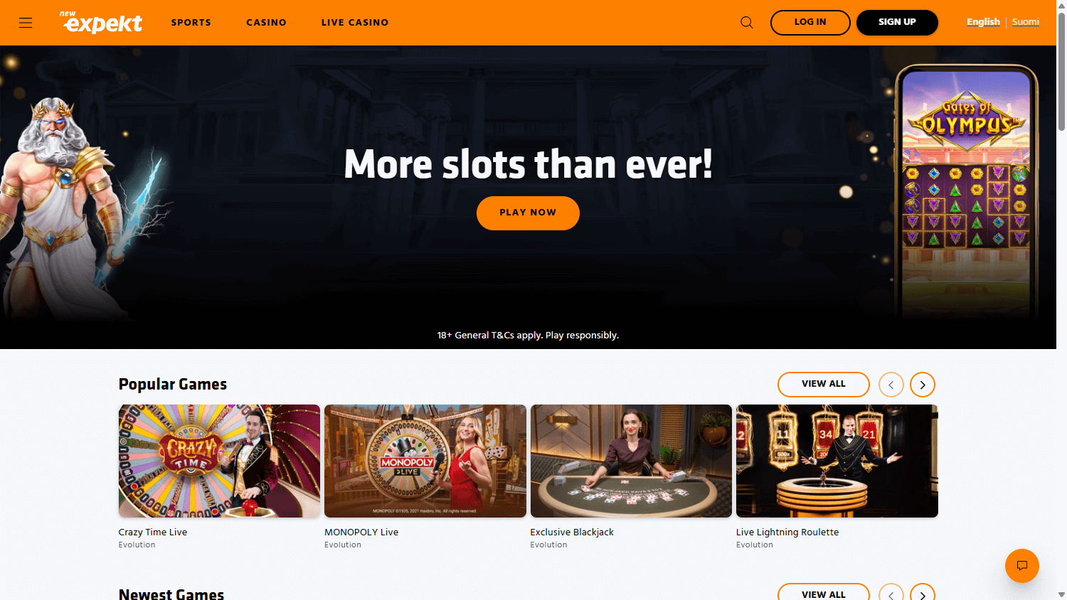 Expekt Casino Desktop screenshot