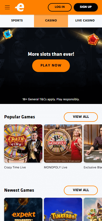 Expekt Casino Mobile screenshot